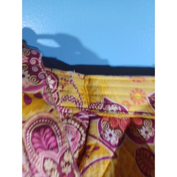 Vera Bradley Embroidered Quilted Women Floral Shoulder Bag Pink Yellow - Picture 11 of 13